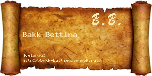 Bakk Bettina névjegykártya