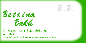 bettina bakk business card